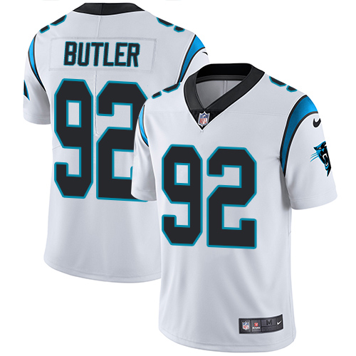 Nike Panthers #92 Vernon Butler White Men's Stitched NFL Vapor Untouchable Limited Jersey - Click Image to Close